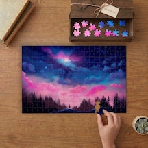 Renkli Bulutlar - Gece Manzarası Tasarımı 240 Parça Ahşap Puzzle Ahşap Kutuda Mpy60321