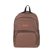 Galb Leather Kanvas Kumas 4 Gozlu Laptop Bolmeli Gunluk Okul Ve Sirt Cantasi kahverengi