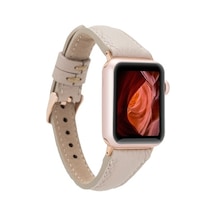 Bouletta Watch Uyumlu Deri Kordon 38-40-41Mm Slim Erc3 Bej