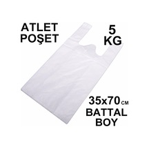 Beyaz Atlet Poşet Battal Boy 35x70 Cm 5 Kg