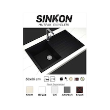 Sinkon Siyah Granit Eviye 50 x 86 - Sg86 - Sinkon