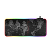 80x30 Cm Dünya Desenli Rgb Led Işıklı Gaming Mouse Pad, Kaymaz Taban