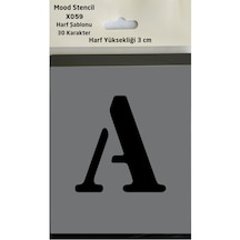 Stencil Harf Boyama Şablonu X059 Harf Yüksekliği 3 Cm