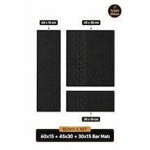 Siliconly 3 Lü %100 Silikon Bar Matı Seti 60x15 + 45x30 + 30x15 Cm Kaydırmaz Mat