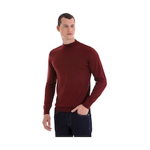 Hatemoğlu Kiremit Regular Fit Düz Yarım Balıkçı Yaka Yünlü Triko Kazak Kiremit