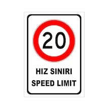 Türkçe İngilizce Hız Sınırı 20 Km İşareti Levhası Etiketi Sembolü Pf1769