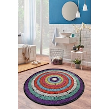 Bubble Djt Çap 100 Cm Banyo Halısı Çok Renkli