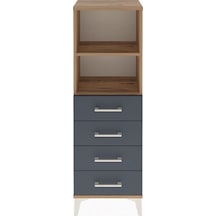 Arges Dolap 2 Raflı 4 Çekmeceli 44x30x134 Çam-antrasit Atlas Çam