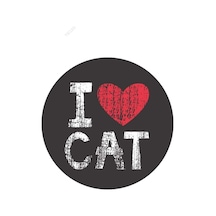 I Love Cat Sticker Yapıştırma