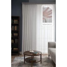 Natural Modern File Dokulu Keten Tül Perde Pileli Salon Oturma Odası Yatak Odası Çocuk Odası Açık Gri