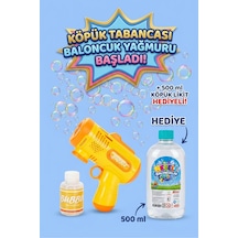 Pilli Otomatik Baloncuk Köpük Tabancası Bubble Gun 500 Ml Köpük Likiti Hediyeli