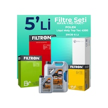 Filtron Audi A6 3.0 Dizel Quatro 272 Hp Filtre Bakım Seti Liqui Moly Motor Yağlı (2014-2018) 5 Li -
