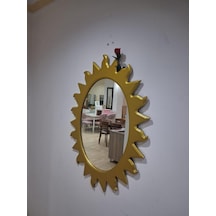 Ayna Güneş 90672 Model Parlak Gold Renk Kayın Torna Kutu Sevk El Yapım
