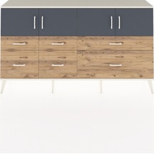 Arges Konsol 4 Raflı 6 Çekmeceli 4 Kapaklı 176x30x99 Aytaşı-antrasit/çam Antrasıt/atlas Çam - Aytası