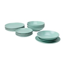 Ikea Fargklar Seramik 6 Kişilik 18 Parça Yemek Takımı 20-26 Cm Turkuaz Yuvarlak