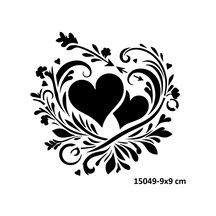 Airbrush Tattoo Çiçekli Kalp Stencil Süsleme Ve Boyama Kalıbı