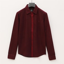 Erkek Şardonsuz Uzun Kol İnce Gömlek - Djg-1004 - Bordo Bordo