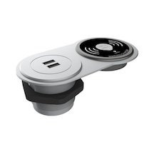 Circular-line Modüler Hızlı Şarj Kutusu Wireless Usb-Gümüş