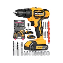 Pro Müller 1800 Power Shar Çelik Şanzıman Bakır Sargılı Çift Akülü Matkap Vidalama Seti