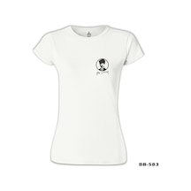 Atatürk - Logo Göğüs Beyaz Kadın Tshirt 001