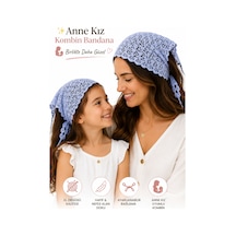Anne Kız Kombin Bandana El Örgüsü Saç Bandı Bohem Stil Ayarlanabilir 2li Set Mor