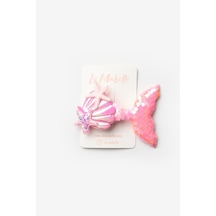 Pembe Pullu Deniz Kızı Kız Çocuk Klips Toka Pembe