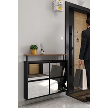Ceha Tablalı 4'lü Metal Ayakkabılık - Siyah/aynalı K.AYK-2.4/A/AC/P9005