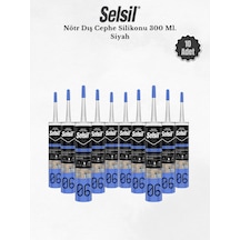 Selsil Nötr Dış Cephe Silikonu Siyah 300 Ml. - 10 Adet Siyah
