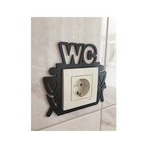 Siyah Ahşap Wc Priz Çerçevesi -priz Kenarı Ev Dekorasyon Banyo Tuvalet Ofis Cafe Için Duvar Dekoru A