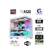 Xaser Giga X60 R7-5700X 32 GB 1 TB M.2 Nvme SSD 8 GB RTX5060 Free Dos Oem Paket Masaüstü Oyuncu Bilgisayarı