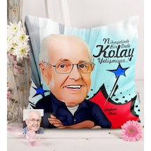 Kişiye Özel Dede Karikatürlü Saten Yastık - 1
