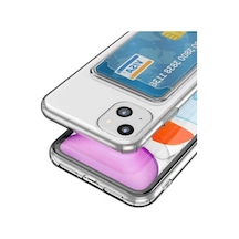 Apple Uyumlu iPhone 14 Plus Uyumlu Kartlıklı Şeffaf Zore Setra Clear Silikon Kılıf-renksiz Renksiz -