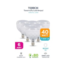 40w Kristal Tasarruflu E27 Beyaz Işık Torch Led Ampul 6 Adet 6 Adet