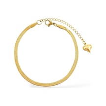 Gold İtalyan Zincir Çelik Bileklik Altın - Gümüş