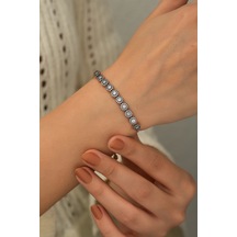 Papatya Silver Siyah Kalemli Asansör Bileklik Nano Zirkon Taşlı Rose Altın Kaplama Gümüş Papatya Silver Siyah Kalemli Asansör Bileklik Nano Zirkon Taşlı Rose Altın Kaplama Gümüş