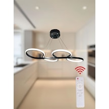 Ey Shop Siyah Yılan Model 3 Renk Kumandalı Led Avize Siyah