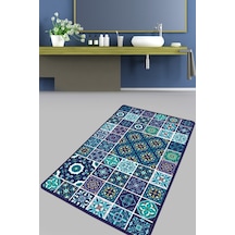 Carres Bleus Banyo Halısı Djt 70X120 Cm