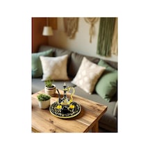 Taş Detaylı Dekoratif Likör Takımı 6 Parça Mıknatıslı Tepsi Üzerinde Sabit Taşlı Takım 8x7 CM 728348246
