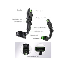 Padalink Yeşil Araç Telefon Tutucu, Sprey Klempli Tasarım, Kolay Kurulum, Geribakış Aynası/koltuk Uyumlu, 30mm Maksimum Tutma Mesafesi