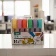 6 Lı Highlighter Fosforlu Kalem Seti Pastel Serisi Genel