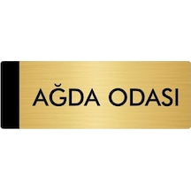 Metal Yönlendirme Levhası, Departman Kapı Isimliği Ağda Odası 5x20 Cm Altın Renk
