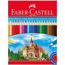 Faber-castell 24'lü Kuru Boya Çocuklar İçin Güvenli Parlak Renkli Kalemler Çok Renkli