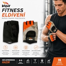 Voit 7057 Fitness Eldiveni Gri-turuncu S Açık Mavi