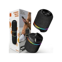 Taşınabilir Bluetooth Hoparlör Sound-twin 10w Tws Stereo Manyetik Özellikli İki Parçaya Ayrılabilen Rgb Işıklı Ipx6 Suya Dayanıklı Type-c Şarjlı Kablosuz Speaker Siyah