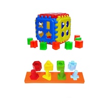 Geometrik Şekiller Bulmaca + Bultak Puzzle 2li Eğitici Oyuncak Seti