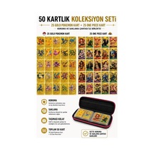 Cantex Tech Pokemon Ve One Piece Oyun Kartı Özel Seri 25 Gold Pokemon - 25 Gold One Piece + Saklama Çantası Dahil