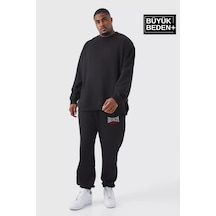 Superlife Süperlife Erkek Büyük Beden Paça Lastikli Buyuk Brooklyn Baskılı İnce Eşofman Altı Spr24bea49 Siyah