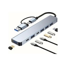 8 İn 1 Usb Çevirici Notebook Apple MacBook Type-c Uyumlu Görüntü Aktarıcı Hub 4915