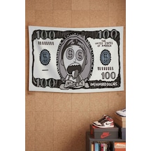 Rick And Morty Dolar Para Temalı Dekoratif Duvar Örtüsü Duvar Halısı Beyaz