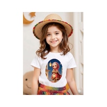 Stil-x Ramazan Bayramı Baskılı Kız Çocuk Tshirt, %100 Pamuklu Kumaş Beyaz-13